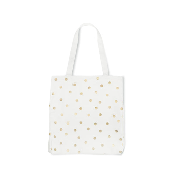Kate Spade New York Canvas Book Tote, Gold Dot with Script - Lifeguard Press