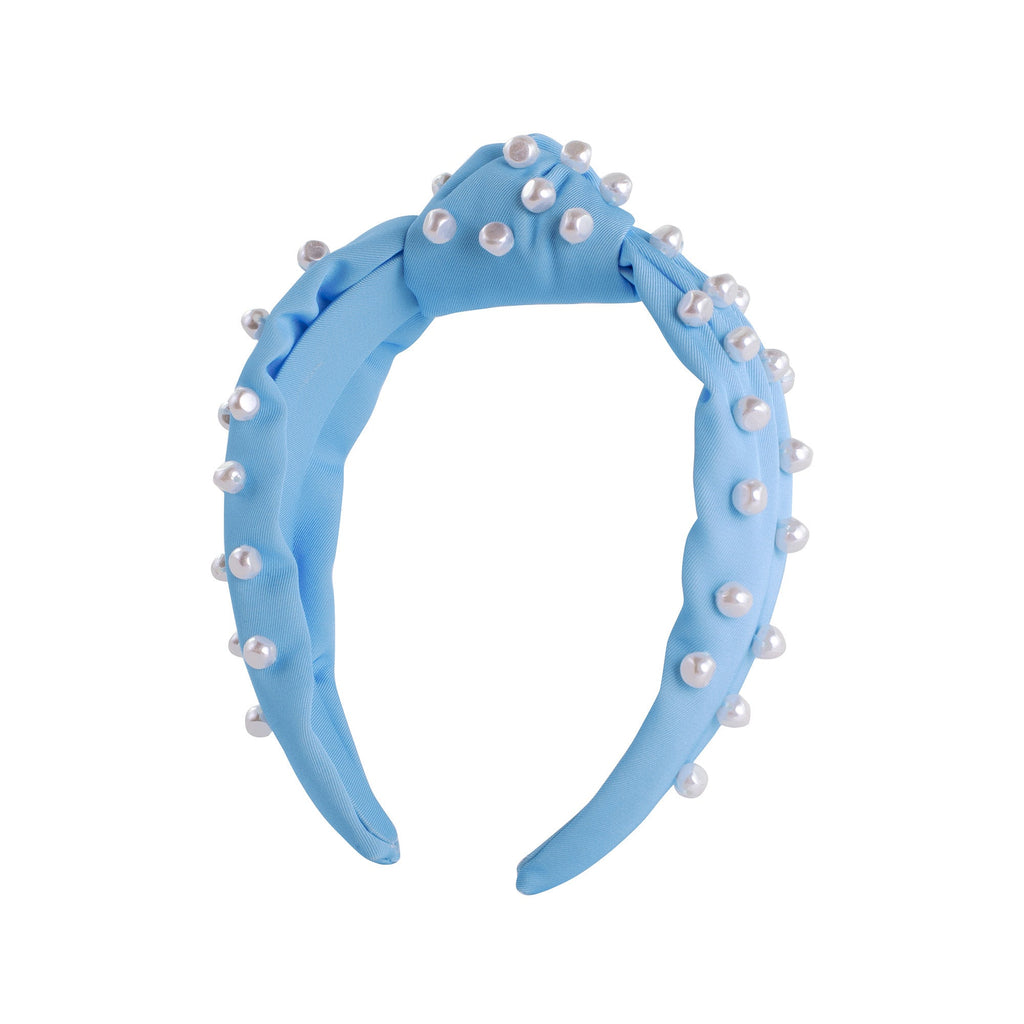 Embellished Slim Knot Headband, Hydra Blue