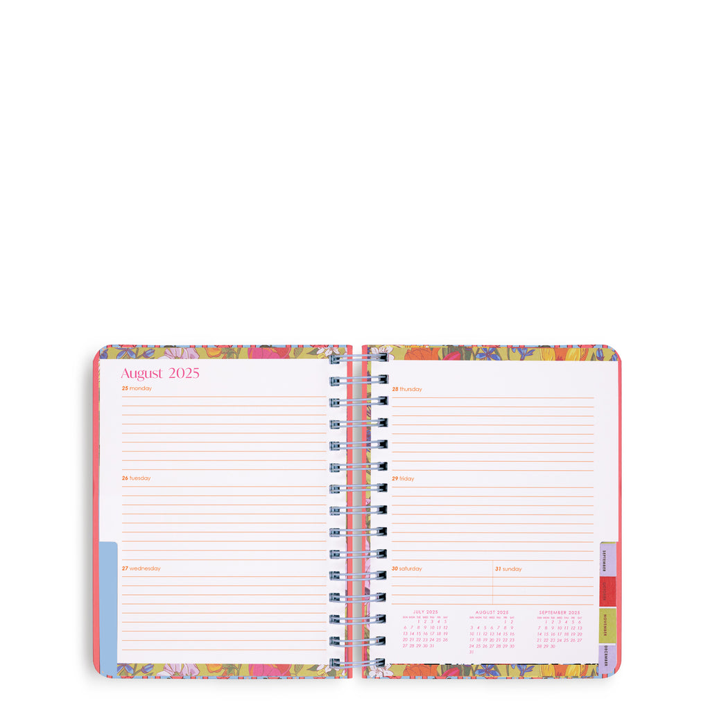 17 Month Medium Planner, Tiny Poppy Stripe