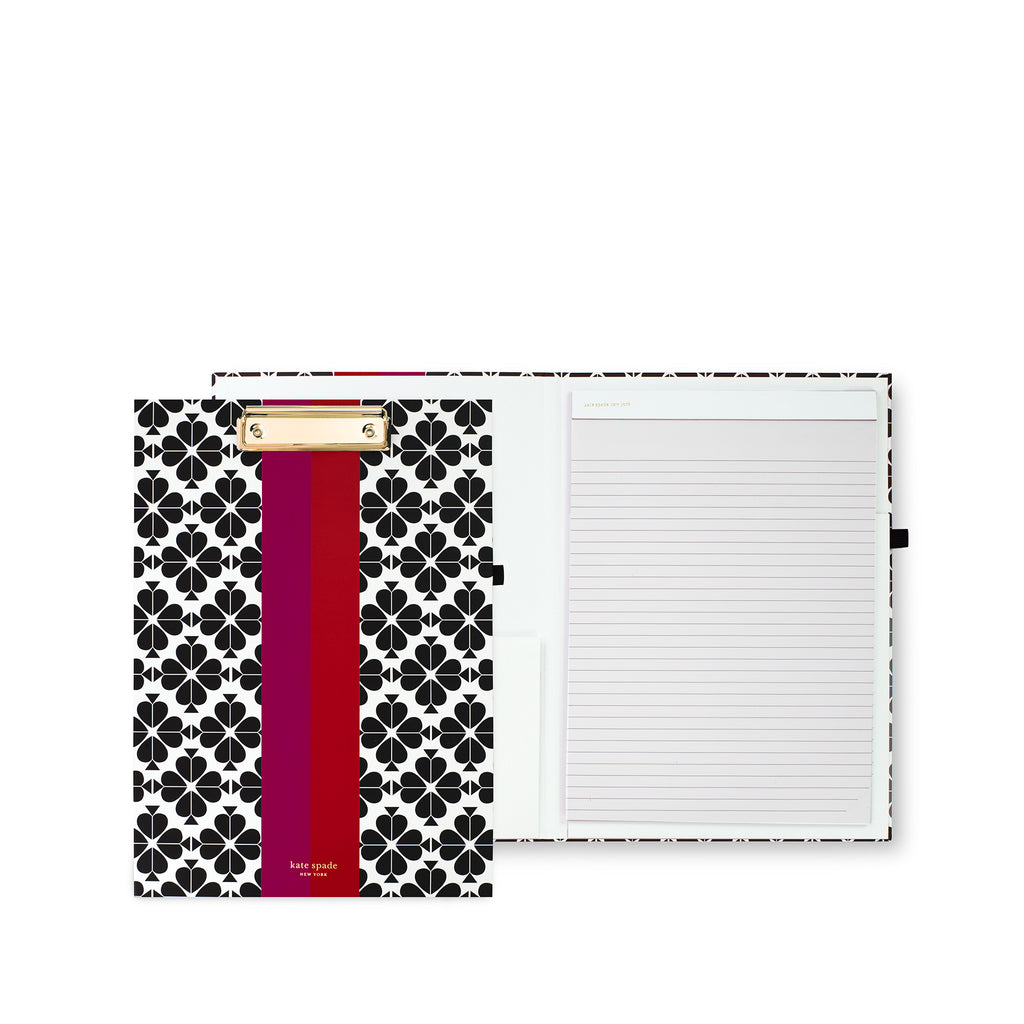 Clipboard Folio, Black Spade Flower