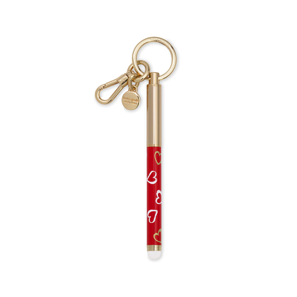Key Fob Pen, Brushstroke Hearts
