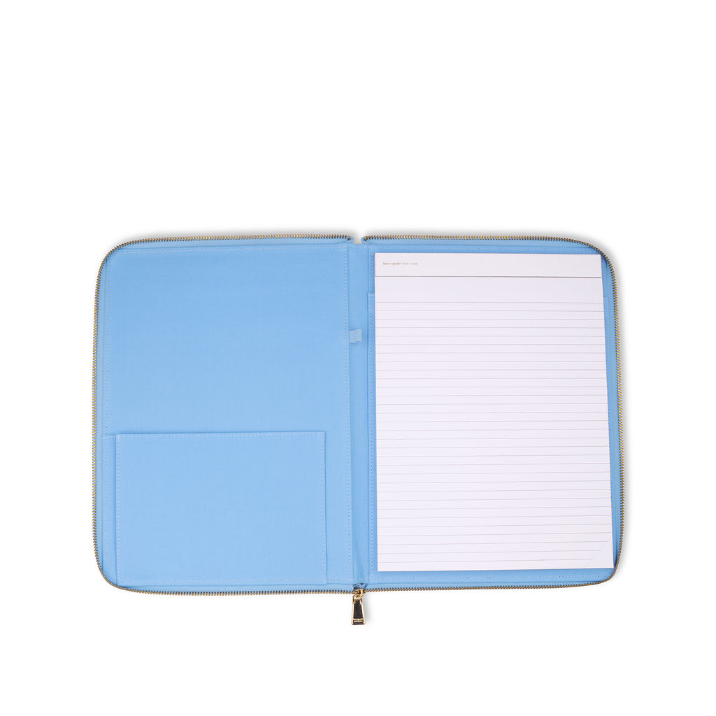 Notepad Zip Folio, Daisy Stripe