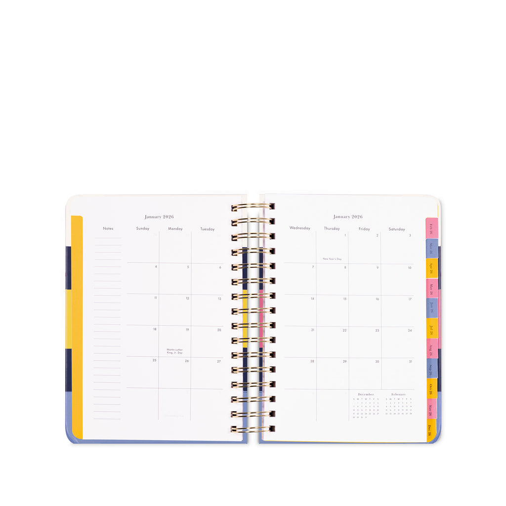 17 Month Large Planner, Bold Painterly Stripe