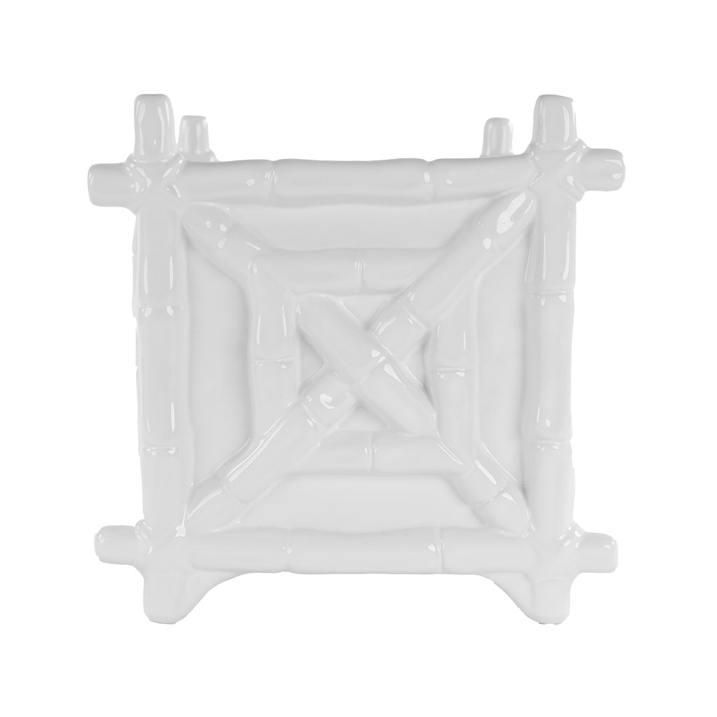 Ceramic Planter, Resort White (Bamboo)