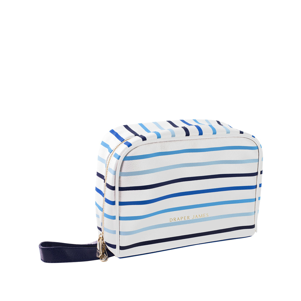 Cosmetic Bag, Blue Stripe