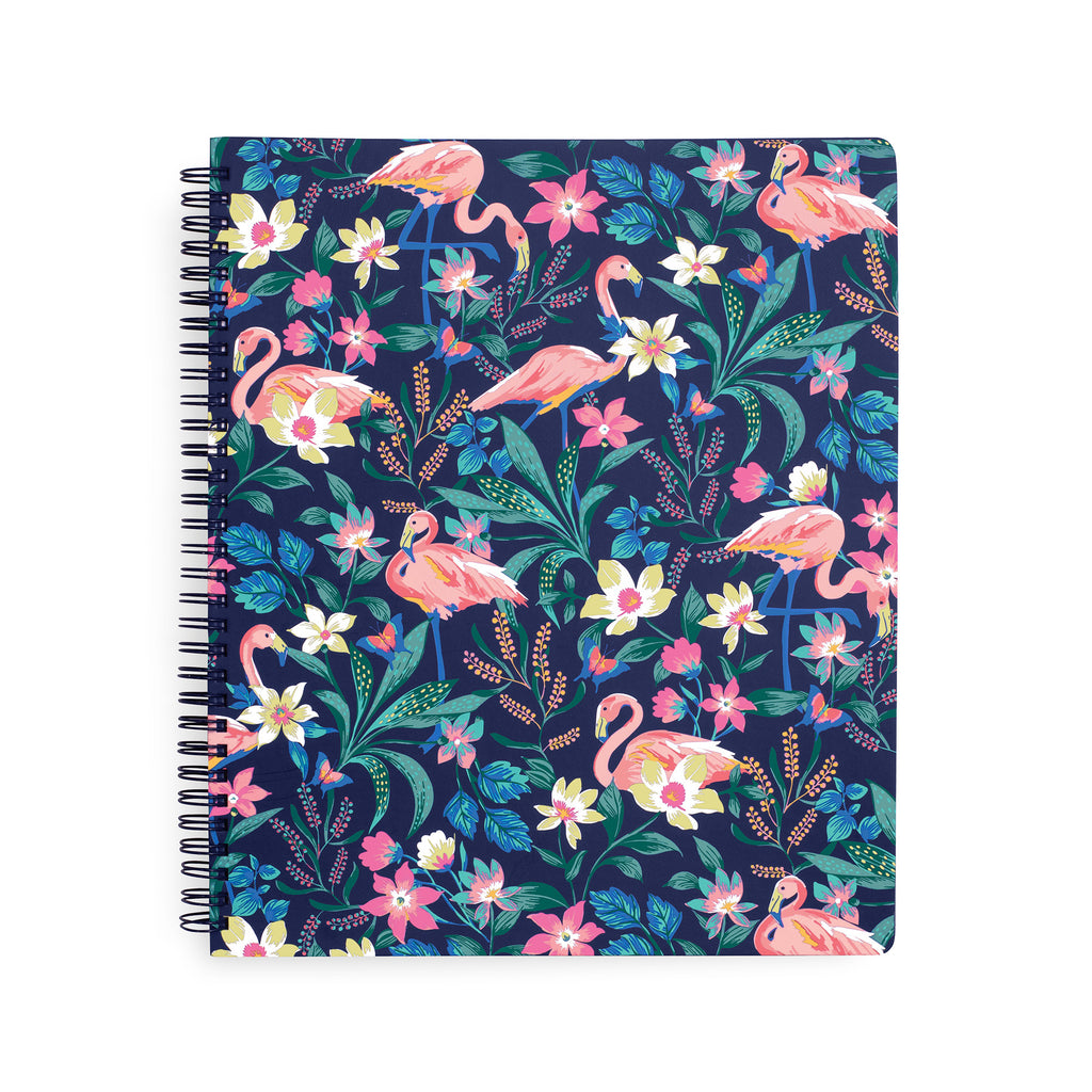 Notebook with Pocket, Flamingo Garden