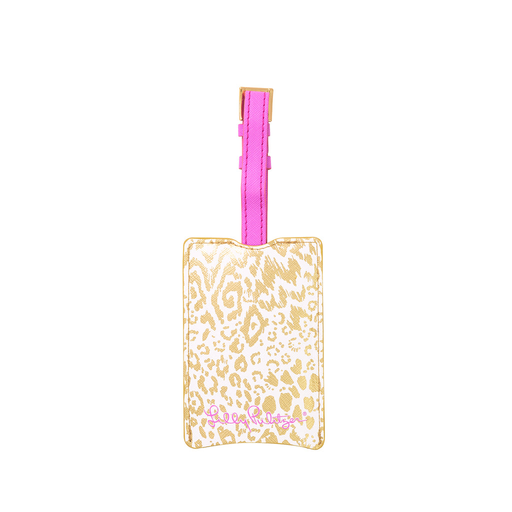 Luggage Tag, Gold Pattern Play