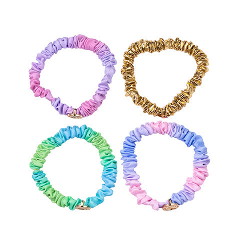 Mini Scrunchie Set, Gold Lamé/Ombre