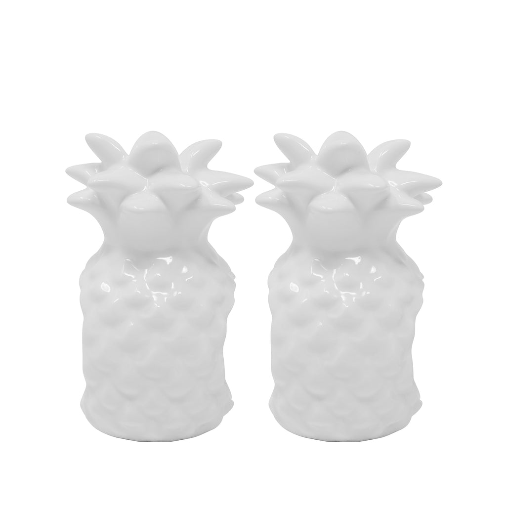 Ceramic Napkin Rings, Resort White (Pineapple)