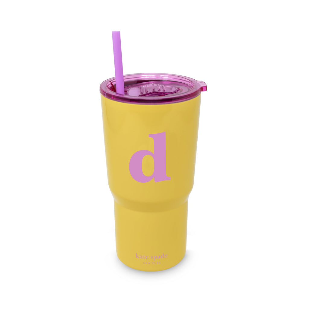 Just Mine Initial Stainless Steel 20 oz. Tumbler, D