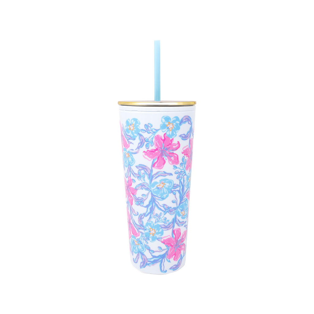 Tumbler with Straw, Beachside Haven
