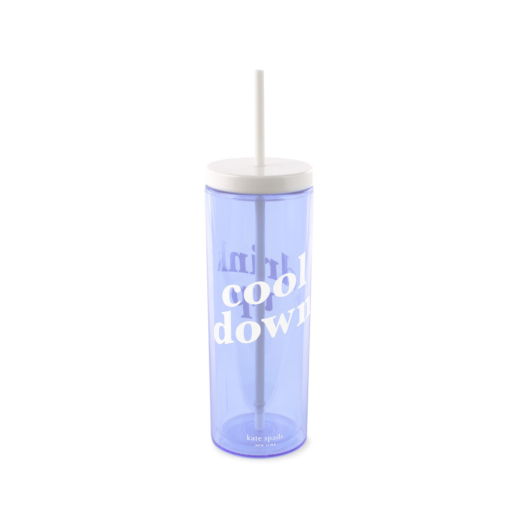 Acrylic Tumbler with Straw, Cool Down, Drink Up