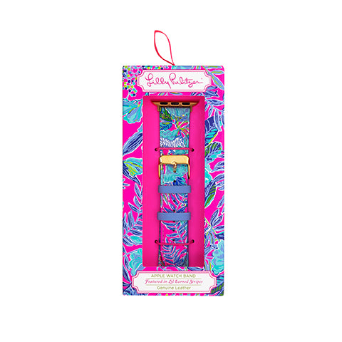 Lilly Pulitzer Apple Watch Band - Leather, Lil Earned Stripes