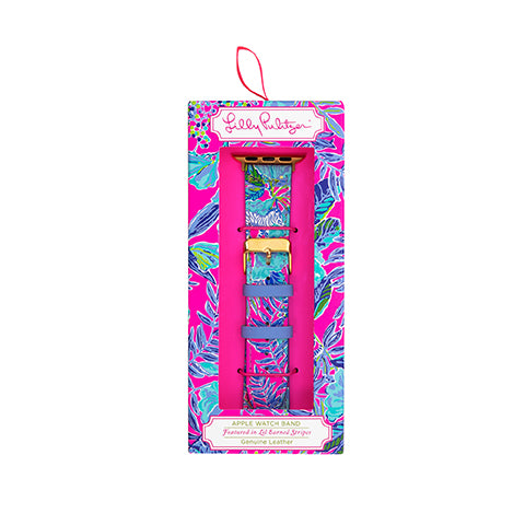Lilly Pulitzer Apple Watch Band - Leather, Lil Earned Stripes