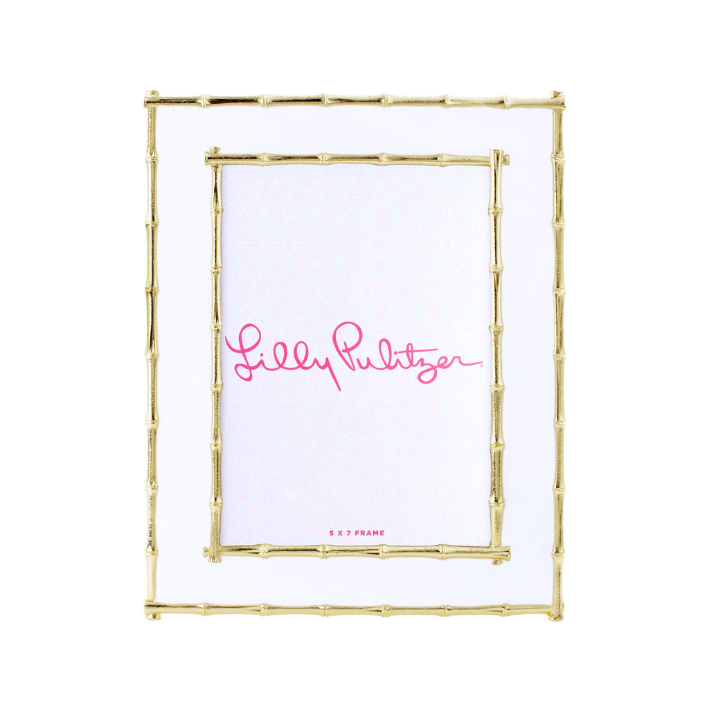 Large Picture Frame, Bamboo Enamel (White)