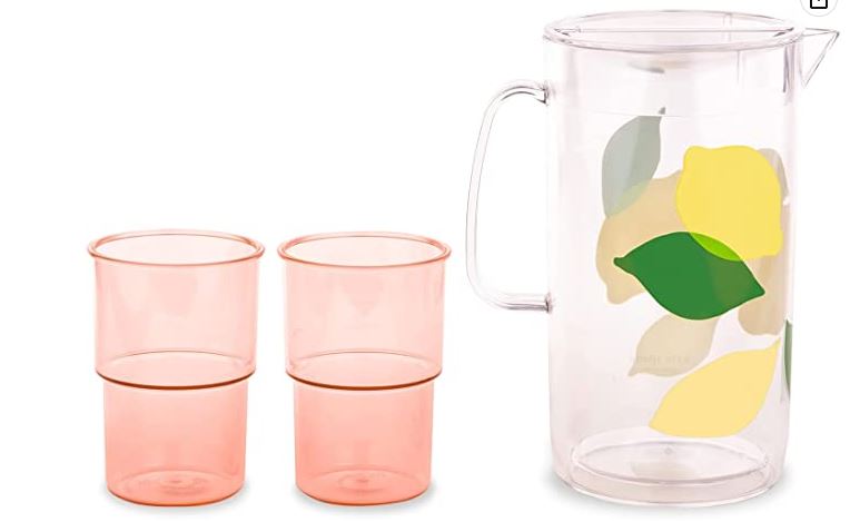kate spade new york pitcher and cup set, lemons