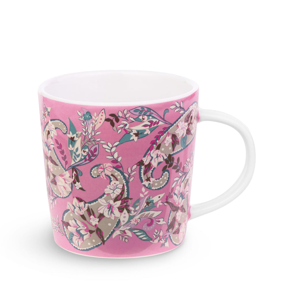 Ceramic Mug, Botanical Paisley Pink