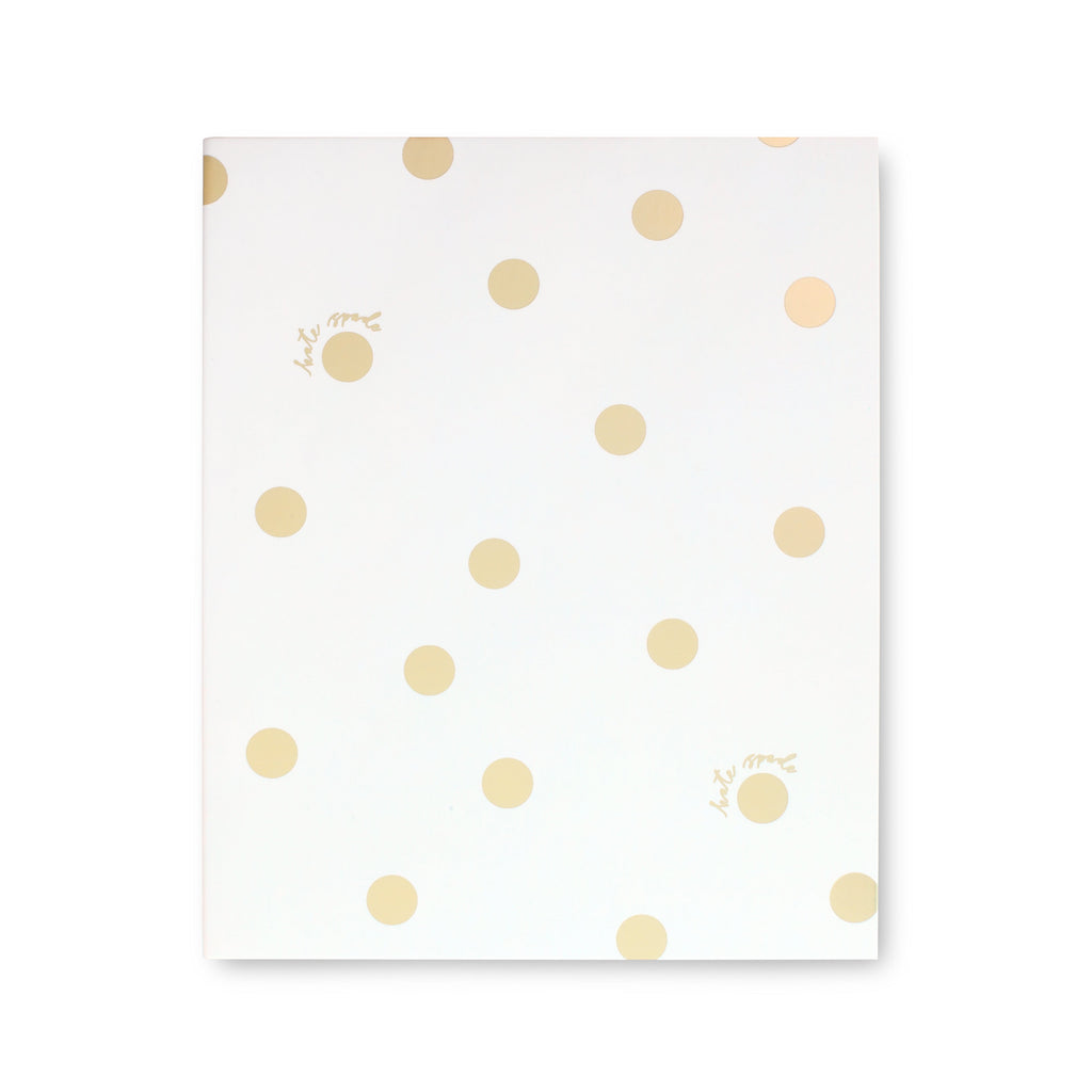 Kate Spade New York Concealed Spiral Notebook, Gold Dot with Script