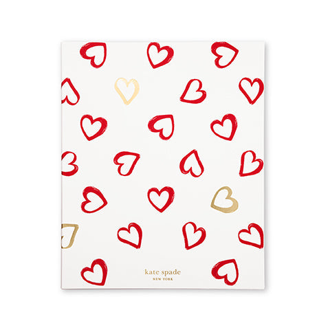 Concealed Spiral Notebook, Brushstroke Hearts