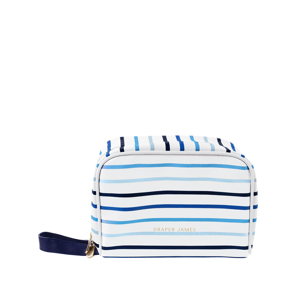 Cosmetic Bag, Blue Stripe