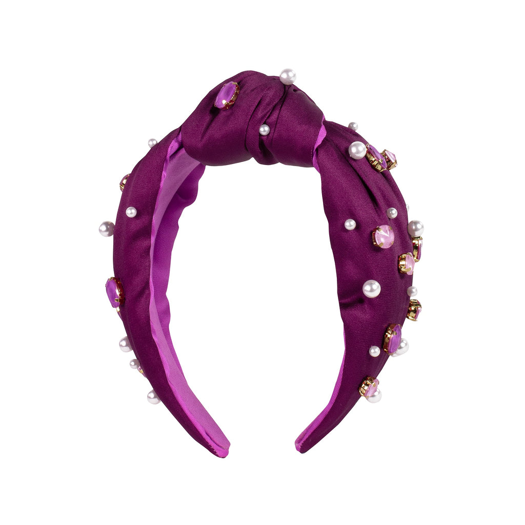 Embellished Knotted Headband, Amarena Cherry