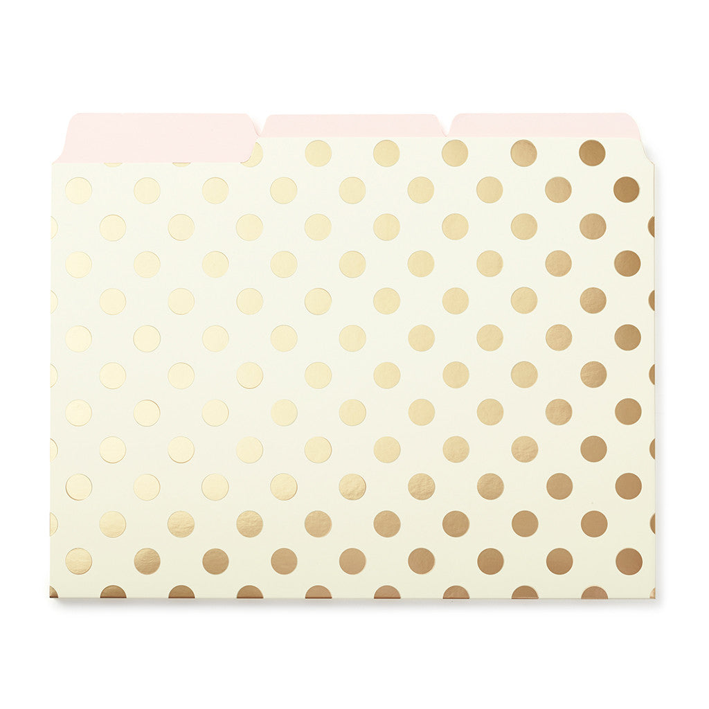 kate spade new york strike gold file folders - dots - lifeguard-press