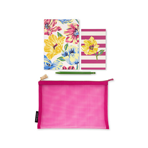 Jotter Pouch, Dragonflies and Tulips