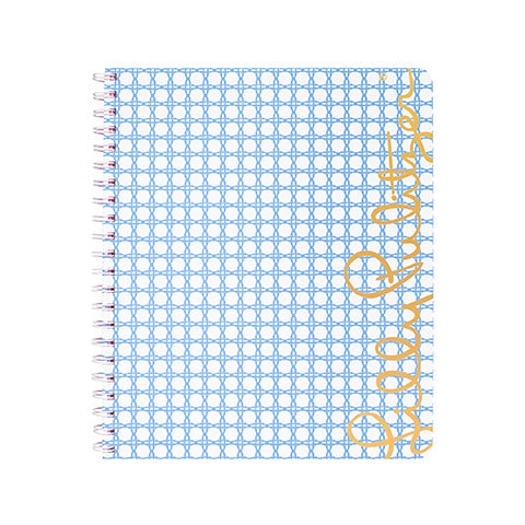 Large Notebook, Frenchie Blue Caning