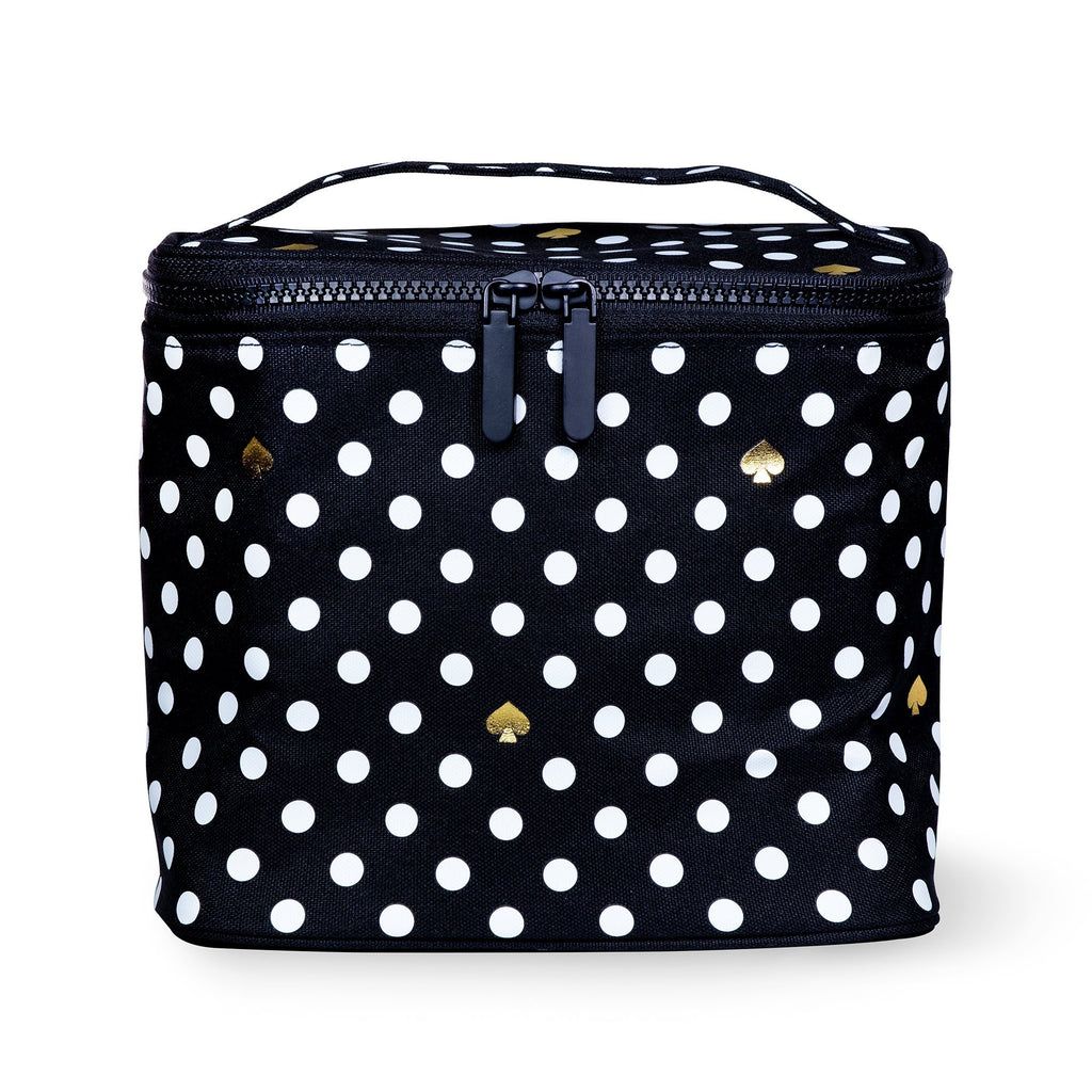 Lunch Tote, Polka Dots (Black/White)