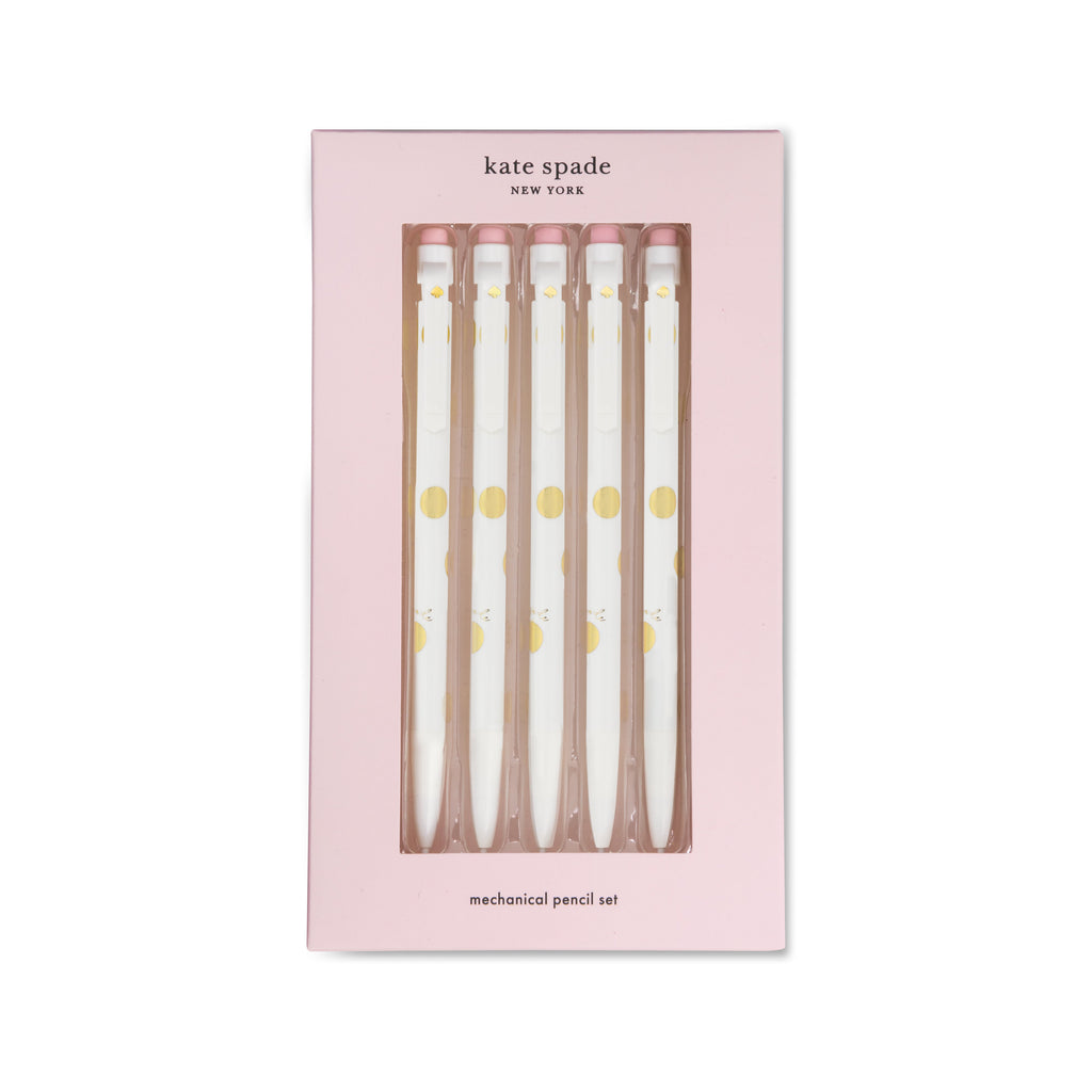 Kate Spade New York Mechanical Pencil Set, Gold Dot with Script