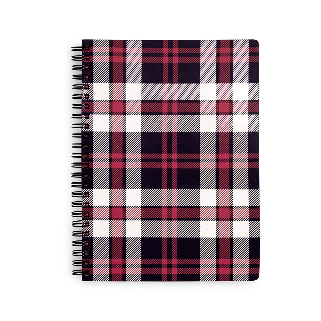 Mini Notebook with Pocket, Fireplace Plaid