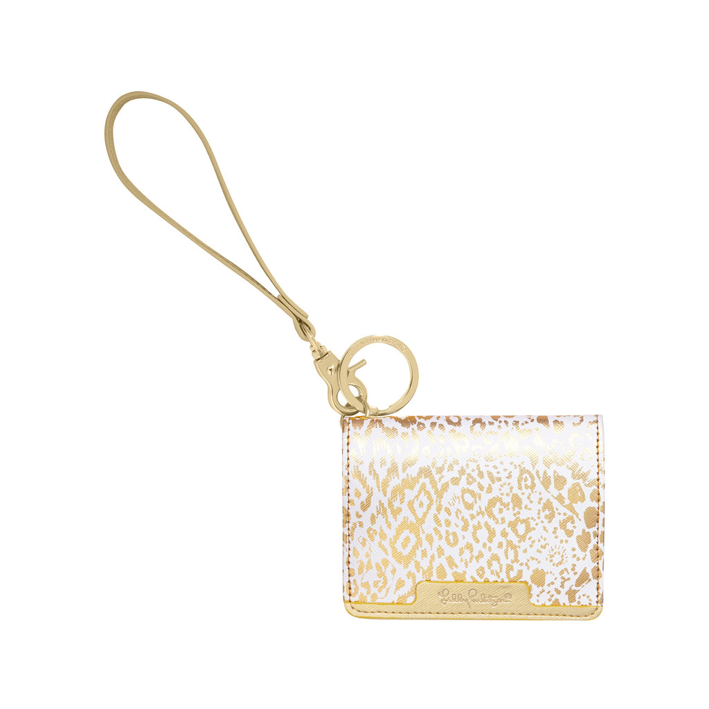 Snap Card Case, Gold Pattern Play