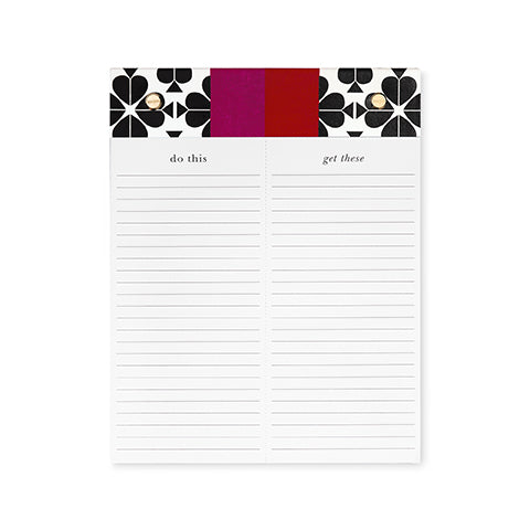 Split Notepad, Black Spade Flower