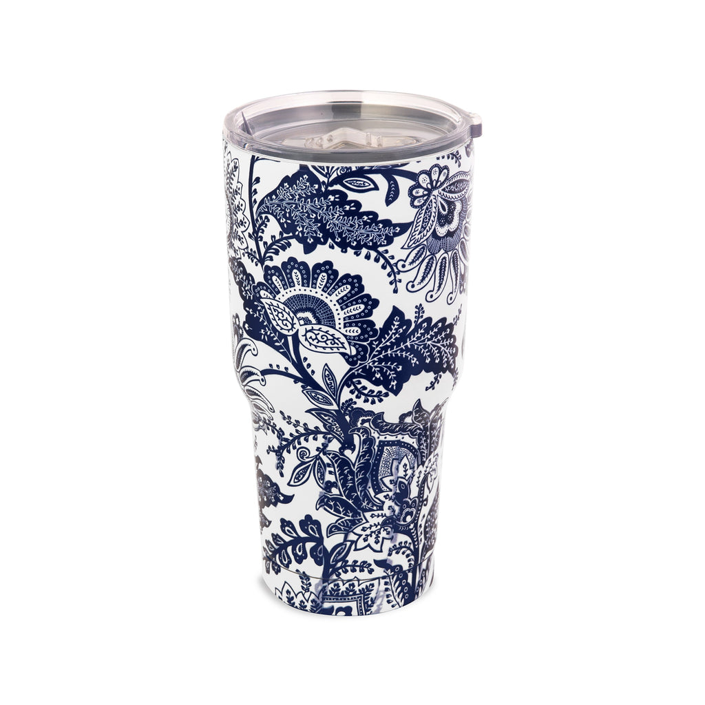 Stainless Steel Large Tumbler, Java Navy White