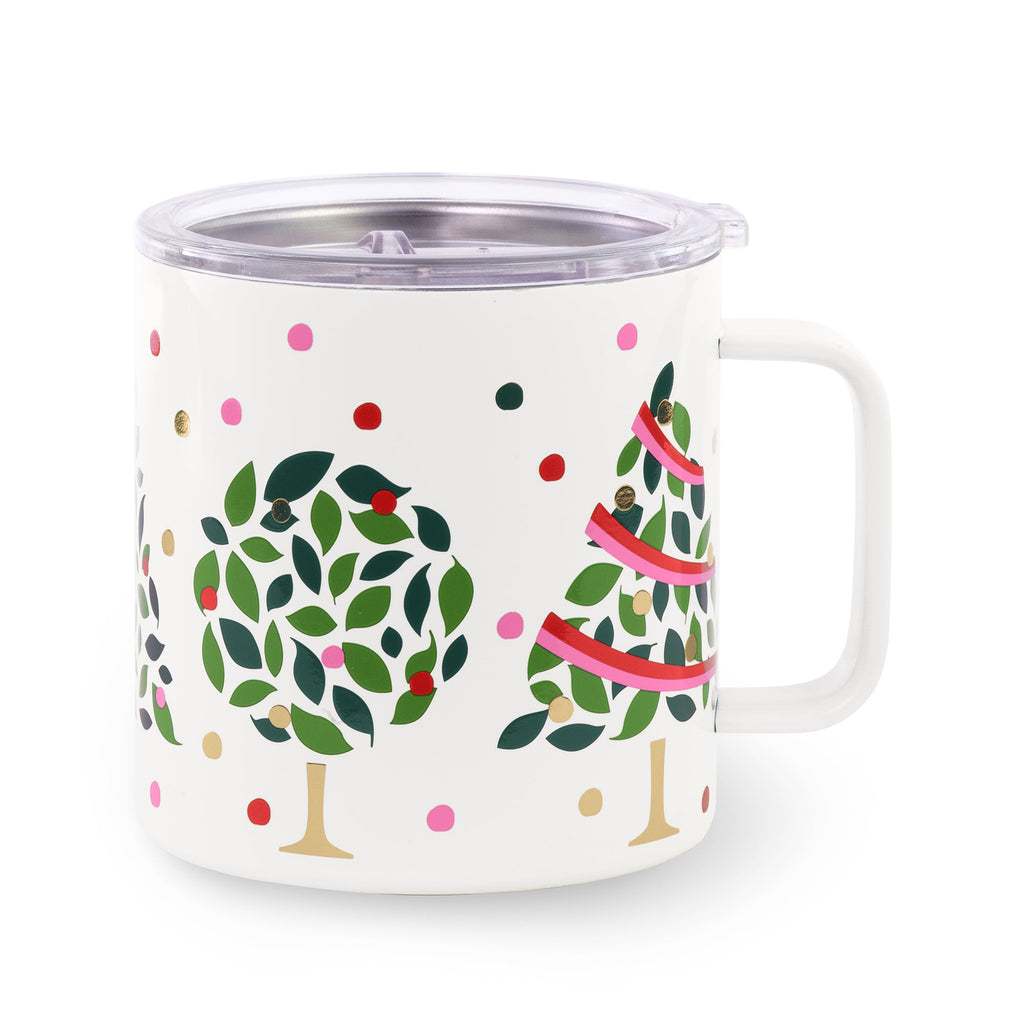 Stainless Steel Coffee Mug, Evergreen Confetti Dot