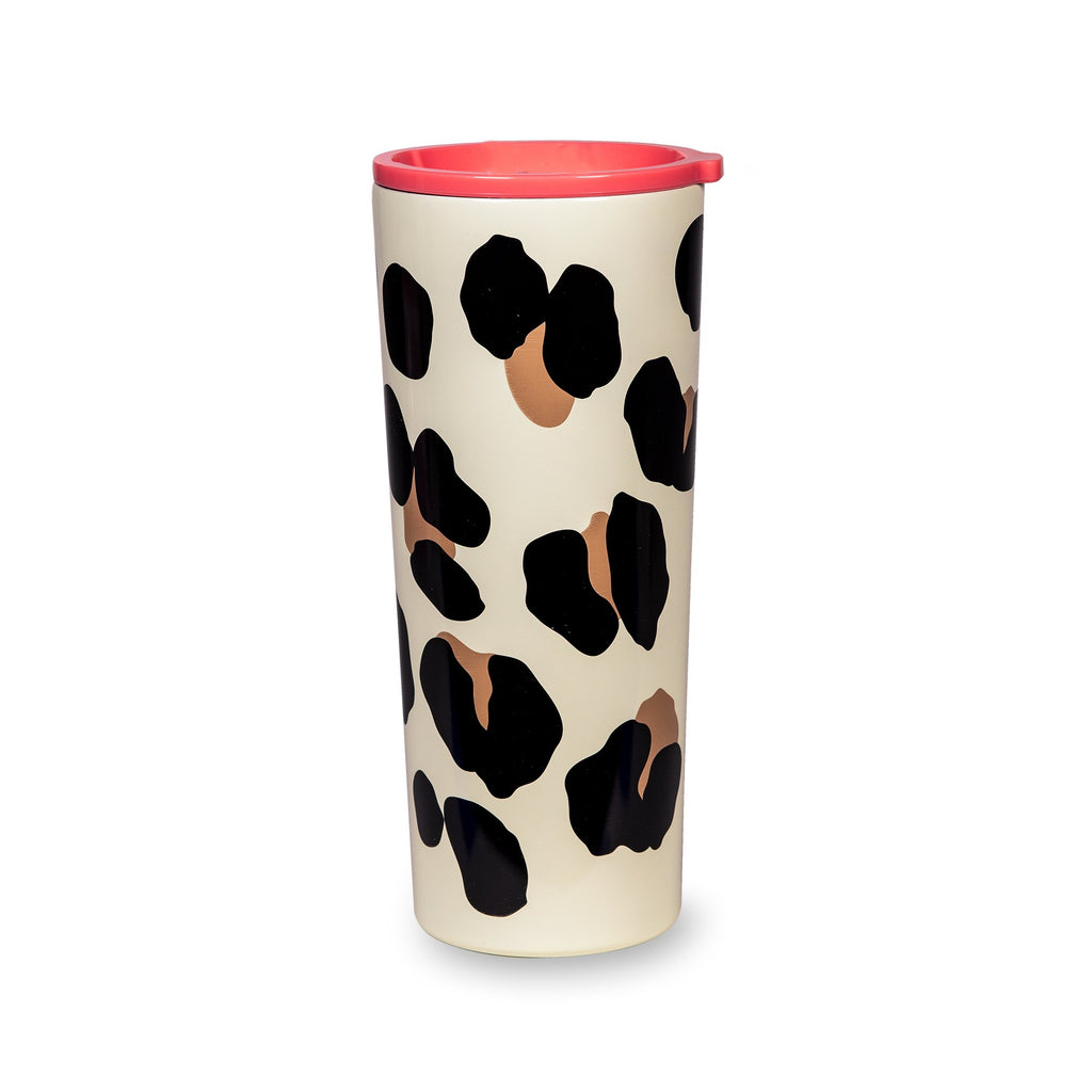 kate spade new york stainless steel 24oz tumbler, forest feline