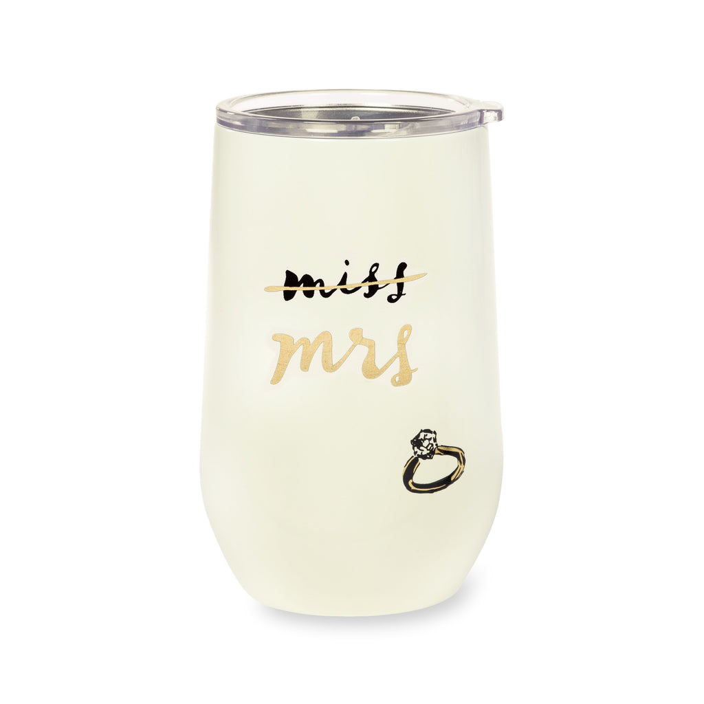 Stainless Steel Wine Tumbler, Miss to Mrs.