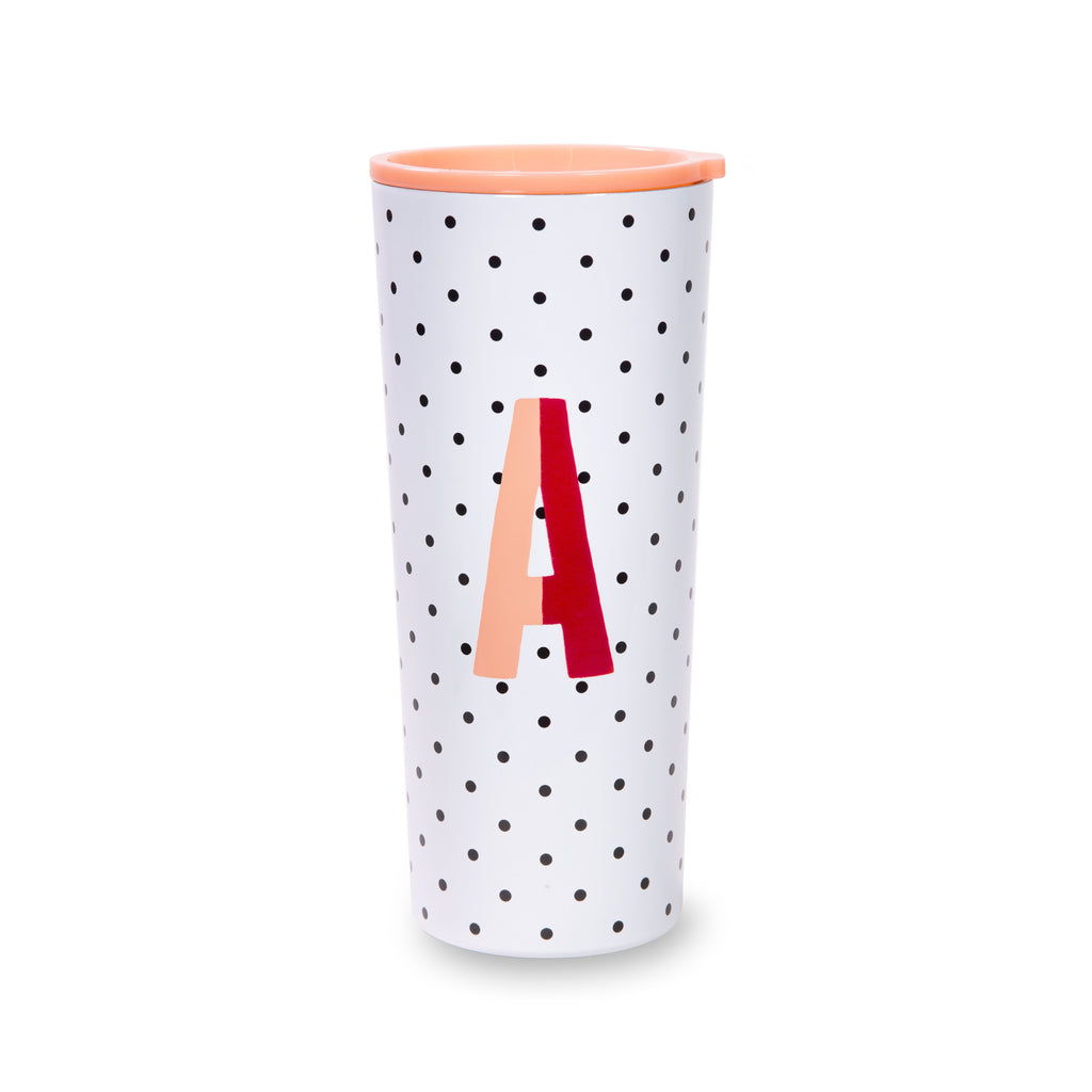 Kate Spade New York Initial Stainless Steel Tumbler A, Sparks of Joy