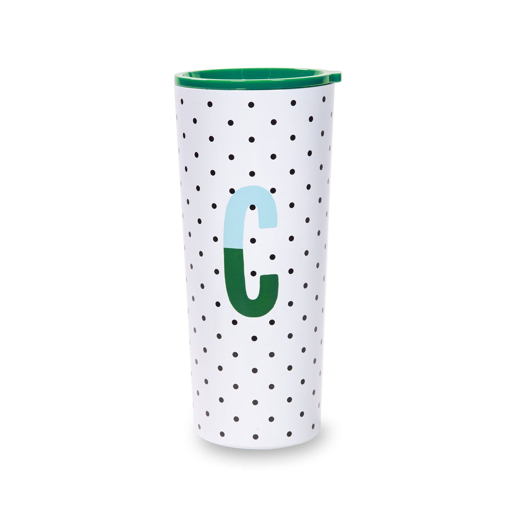 Kate Spade New York Initial Stainless Steel Tumbler C, Sparks of Joy
