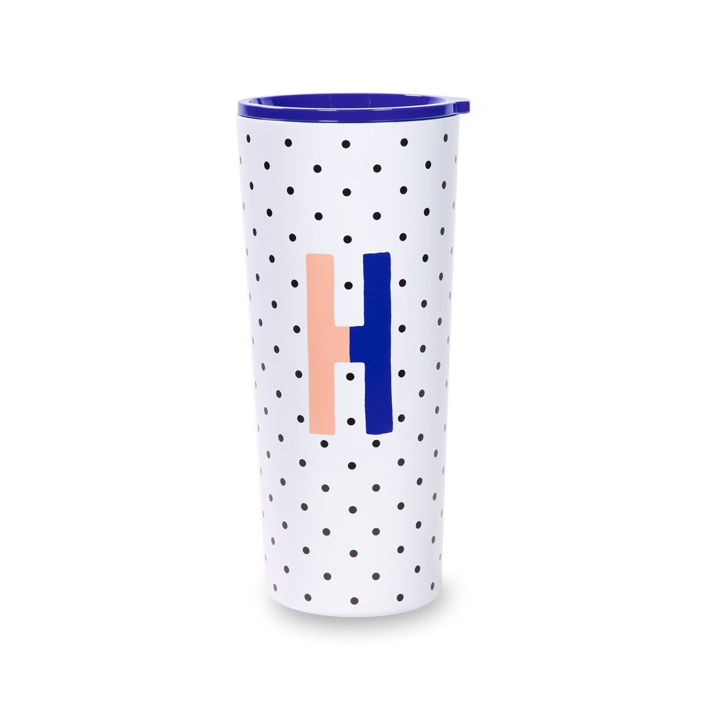 Kate Spade New York Initial Stainless Steel Tumbler H, Sparks of Joy