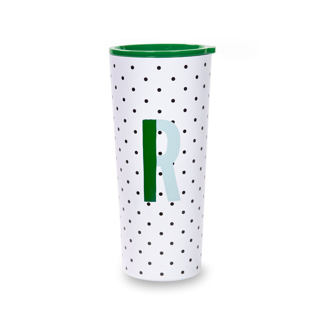 Kate Spade New York Initial Stainless Steel Tumbler R, Sparks of Joy