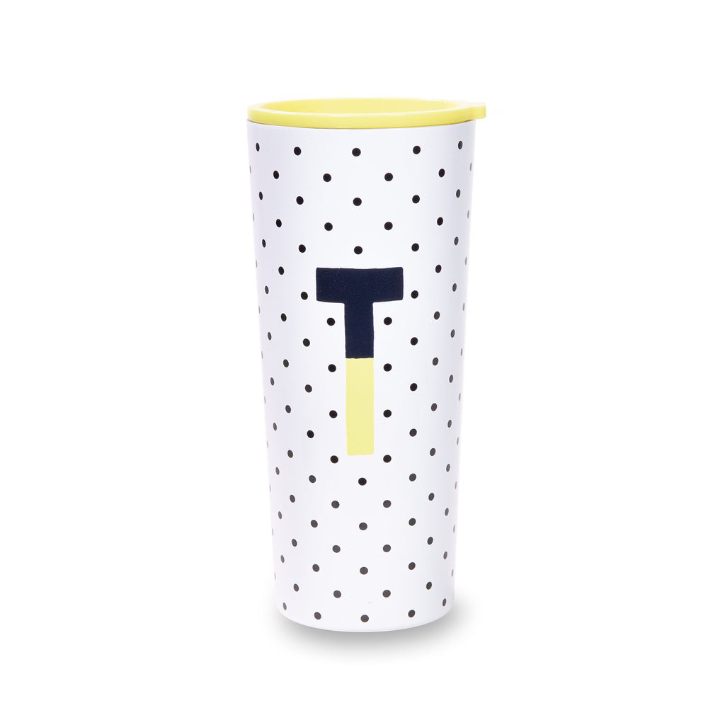 Kate Spade New York Initial Stainless Steel Tumbler T, Sparks of Joy