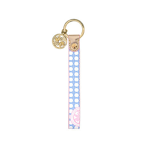 Strap Keyfob, Frenchie Blue Caning