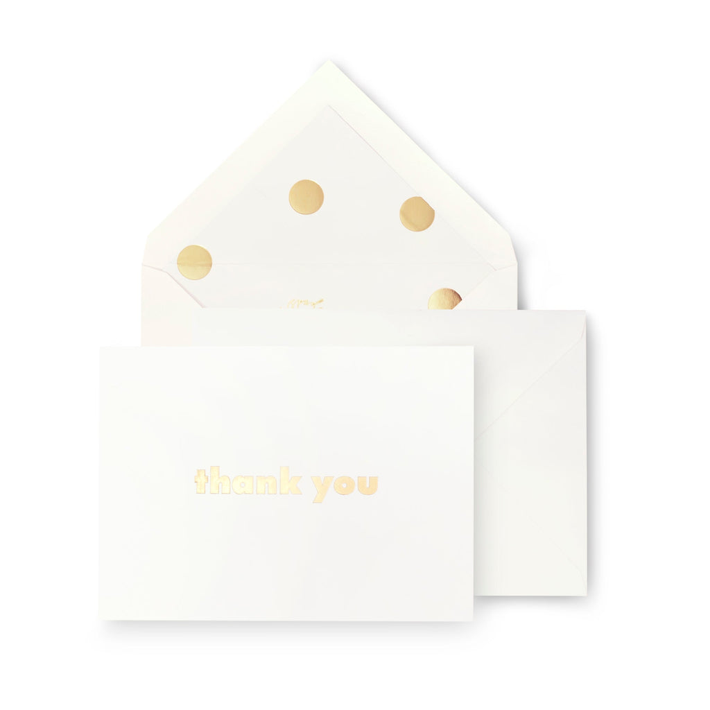 Kate Spade New York Thank You Notecard Set, Gold Dot with Script