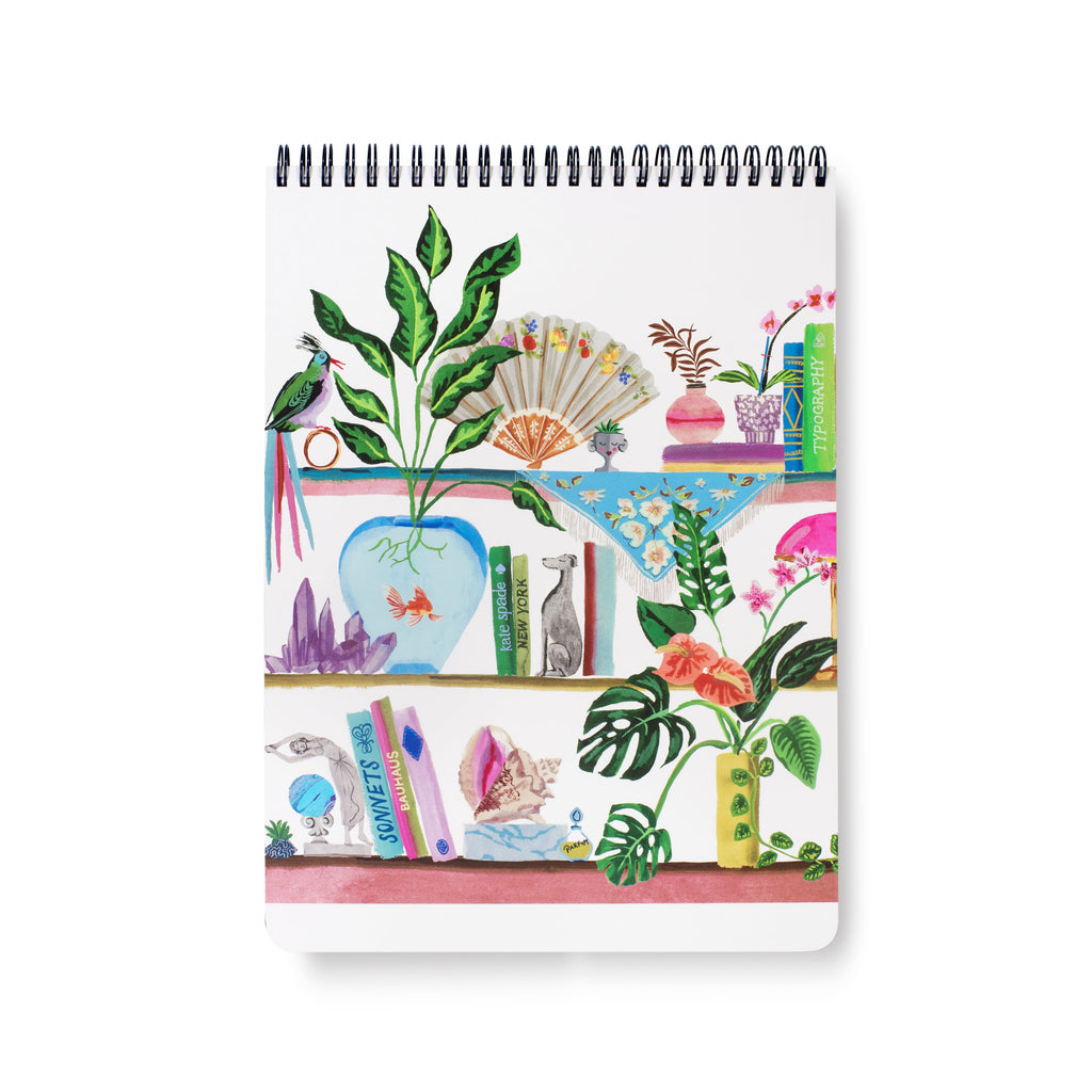 Kate Spade New York Large Top Spiral Notebook, Bookshelf