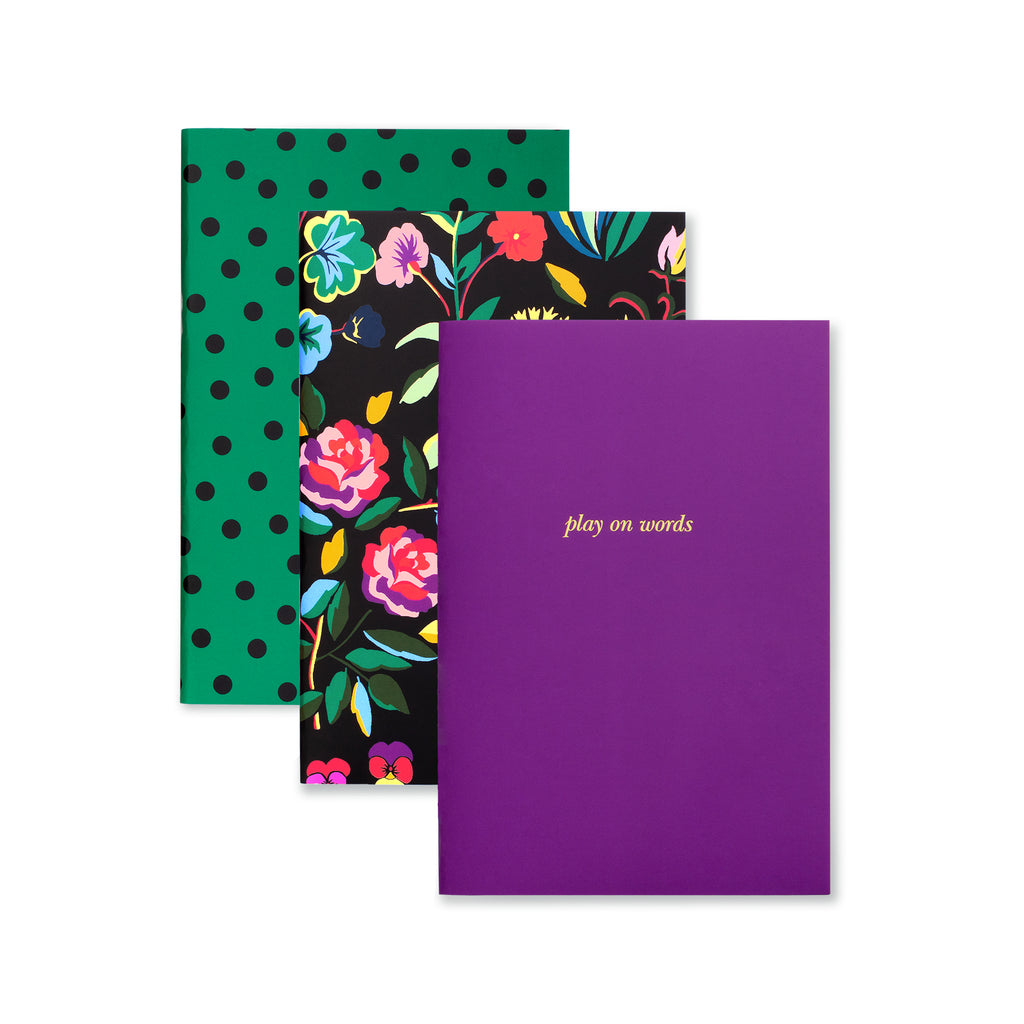 Kate Spade New York Triple Notebook Set, Autumn Floral