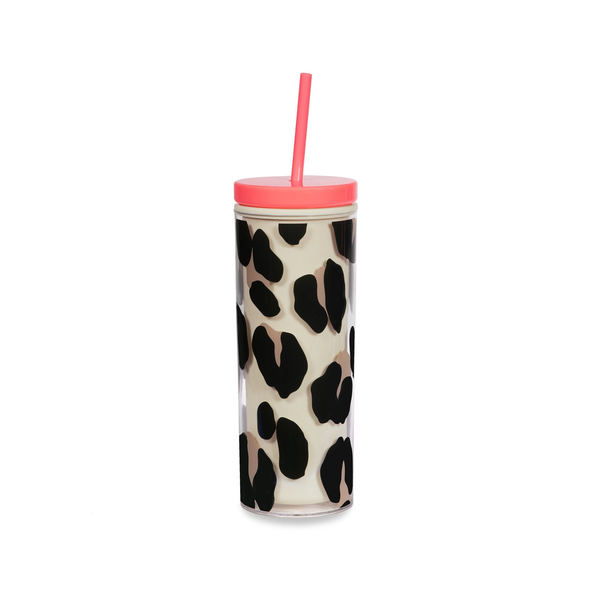 kate spade new york tumbler with straw, forest feline - Lifeguard Press