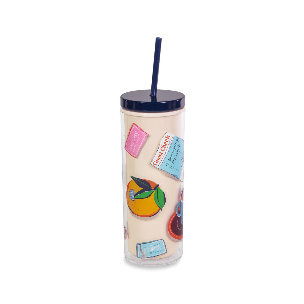 Acrylic Tumbler with Straw, Rise and Shine