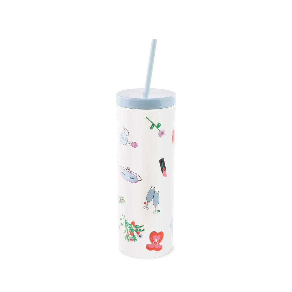 Acrylic Tumbler with Straw, Wedding Cake Toss