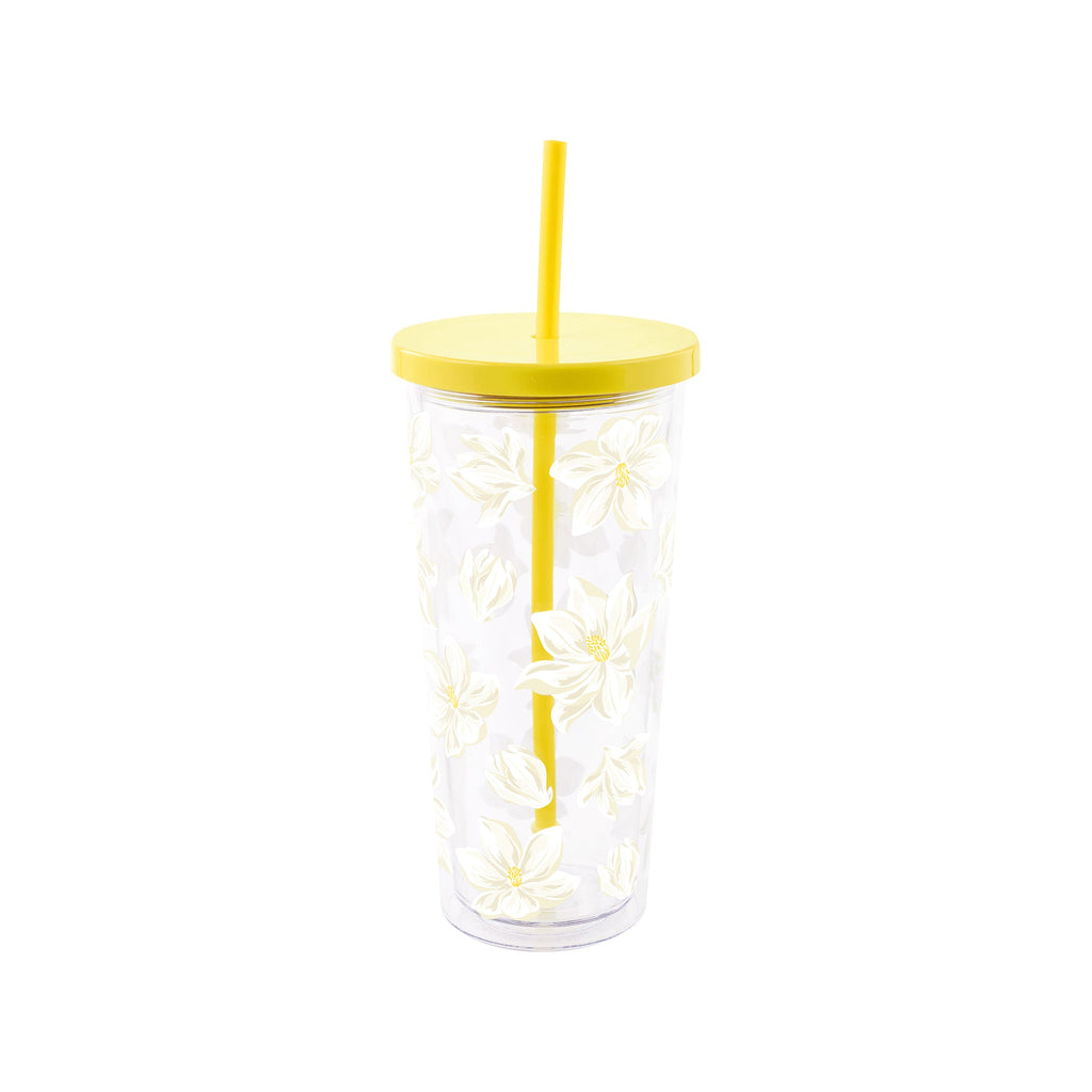 Tumbler with Straw, Magnolia